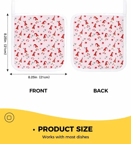 Vista 3 de 5 Packs Valentine's Day Pot Holders Sets for Kitchen,Oven Pan Plate Bowl Pads Heat Proof Mat with Hanging Loop,Thick Terry Cloth Potholders Soft