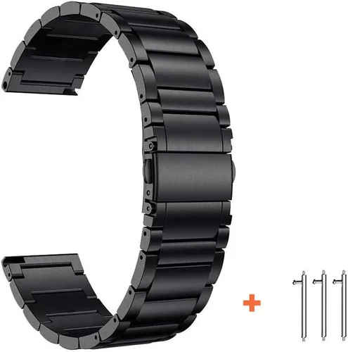 Vista 8 de YEEJOK Vivoactive - Correa de metal 4S, Venu 3S/2S, compatible con correas de reloj Fossil de 0.709 in, correa de acero inoxidable esmaltado