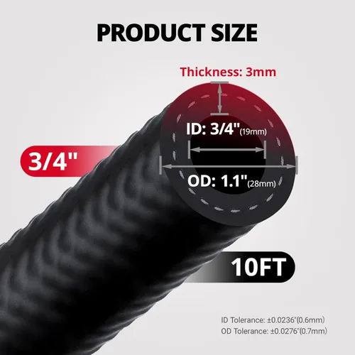Vista 2 de EVIL ENERGY Línea de manguera de combustible 3/4, bloqueo de empuje NBR, goma SAE 30R7 10FT 200PSI
