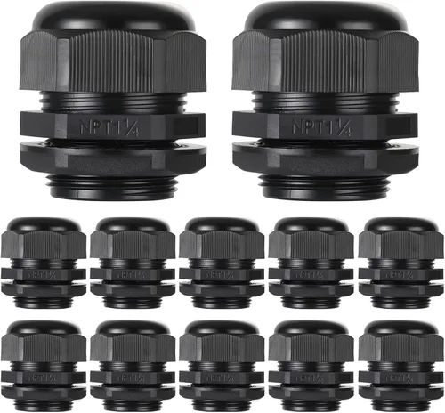 Vista 11 de Prensaestopas PENGLIN - Conector de cable de nailon NPT de 1-1/2 pulgadas, conector de cable de alivio de tensión, tuerca de bloqueo ajustable