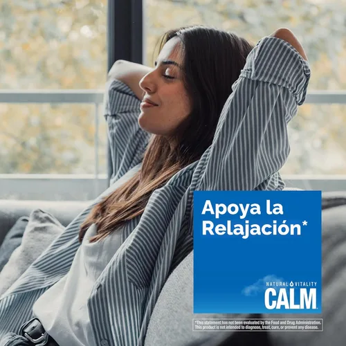 Vista 6 de Gomitas antiestrés Calm de Natural Vitality, un suplemento de magnesio relajante, 120, 1
