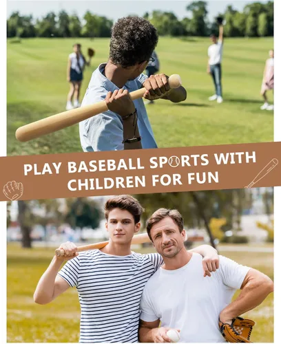 Vista 4 de Marsui 6 piezas de mini bate de béisbol de 18 pulgadas de madera sin acabar, pequeños bates de béisbol sin pintar, manualidades para manualidades