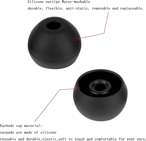 Vista 6 de Auriculares de silicona de repuesto compatibles con auriculares inalámbricos Powerbeats Pro Beats, auriculares negros (4 pares)