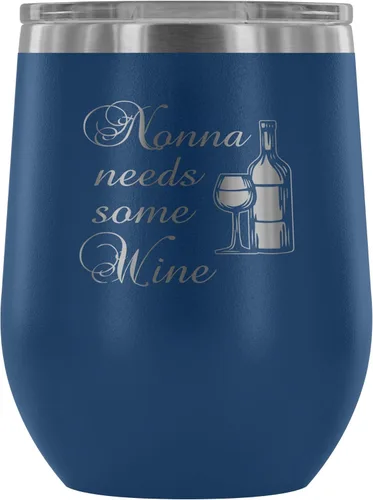 Vista 10 de Nonna Needs Some Wine - Vaso de vino aislado con tapa, vaso de vino de acero inoxidable sin tallo de 12 onzas, taza de viaje aislada al vacío
