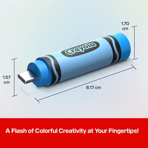 Vista 8 de SANDISK Unidad Flash USB-C Crayola de 128GB, Azul Cerúleo - Velocidades de lectura de hasta 300MB/s, USB 3.2 Gen 1, USB Tipo-C - Unidad