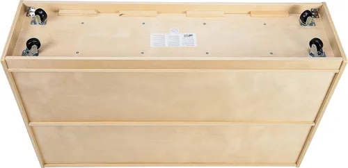 Vista 8 de ECR4Kids Gabinete de abedul para bandejas de almacenamiento para el aula, recipientes