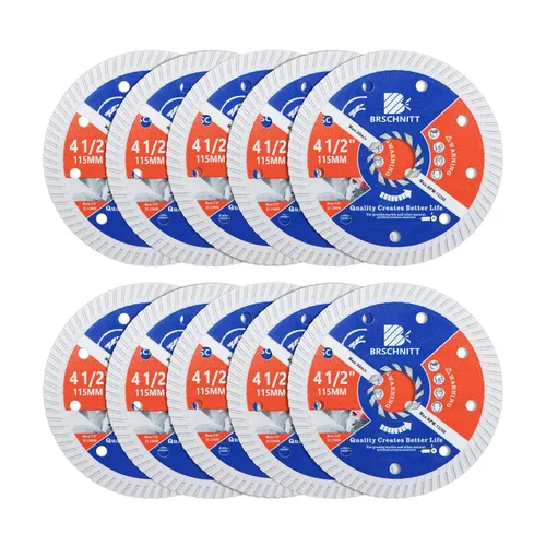 Vista 30 de Hoja de diamante para mampostería, 10 pulgadas (9.843 in) con eje de 1"-4/5"-5/8" disco de corte de diamante continuo seco/húmedo para granito