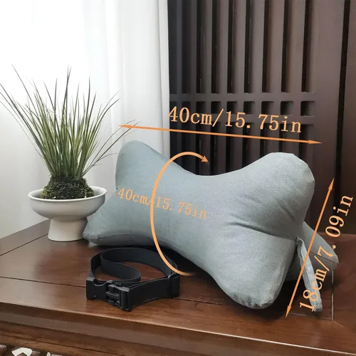Vista 2 de Almohadas para cuello y cervicales con forma de hueso de perro, almohadas de viaje para el cuello con funda extraíble lavable, tienen bucles