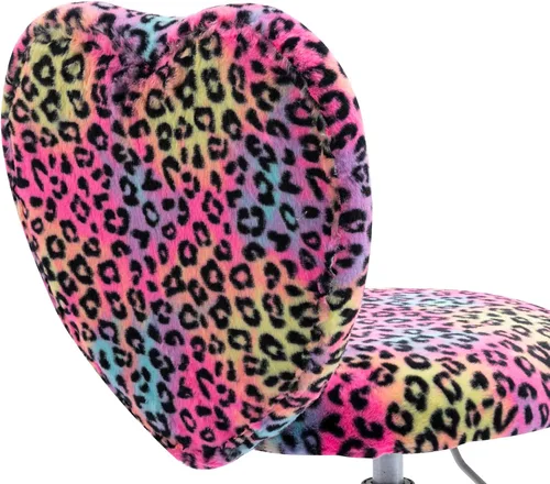 Vista 23 de chairus Silla de escritorio para niños, silla de estudio de piel sintética para adolescentes, silla de tocador ajustable en forma de corazón