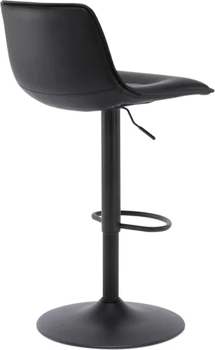 Vista 7 de Brage Living Taburete de bar ajustable, moderno taburete de bar giratorio de piel sintética con respaldo, silla de bar curvada sin brazos