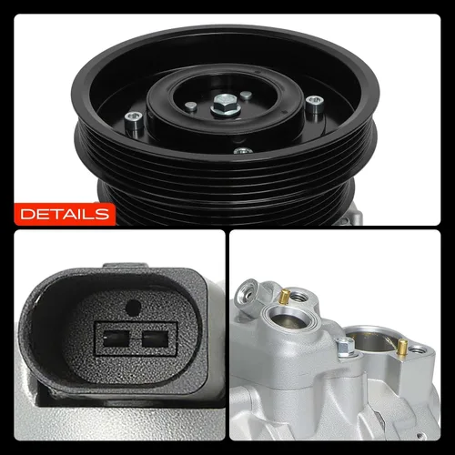 Vista 9 de A-Premium Compresor de aire acondicionado con embrague compatible con Volkswagen Jetta 2005-2014, Passat 2012-2014, Golf Beetle Cabrio R32 Rabbit