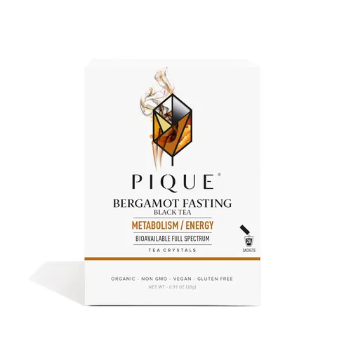 Pique Cristales de té negro de bergamota – Apoya la digestión saludable y el metabolismo, té de ayuno con alto contenido de cafeína para energía –