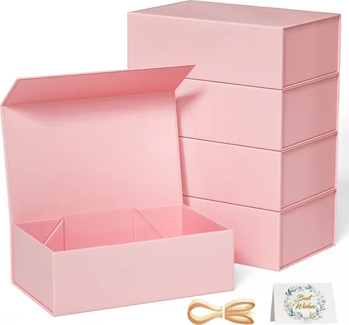 Vista 10 de RYDDOY - Cajas para regalos color negro, 12 x 6 x 4 pulgadas, con tapas, cierre magnético, rectangular, plegable, para propuesta de padrino de boda
