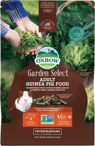 Oxbow Garden Select - Alimento para conejillo de indias adulto, Heno Timothy, pellets de conejillo de indias, alta fibra para la salud digestiva,