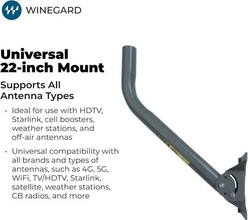 Vista 2 de Winegard DS2000A - Soporte universal de 22 pulgadas para antenas de TV fuera del aire, color gris