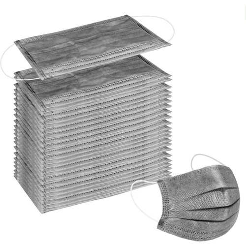 Vista 11 de Wecolor Paquete de 120 mascarillas desechables con cinta elástica para las orejas, 3 capas transpirables (negro)