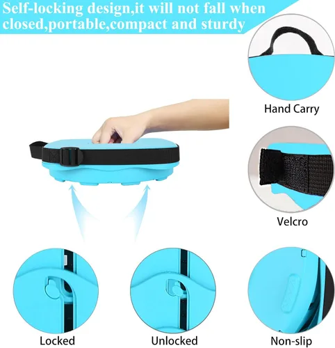 Vista 5 de Fishboy Taburete cuadrado plegable mejorado, peso máximo de 400 libras, ligero pero resistente, taburete plegable retráctil telescópico plegable