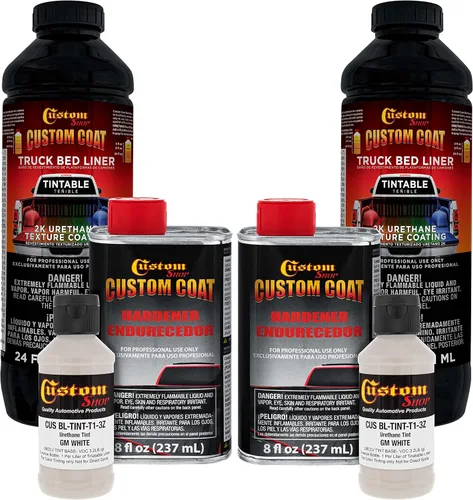 Vista 9 de Custom - Kit de revestimiento de uretano negro de 0.875 galones con pistola de aerosol con regulador