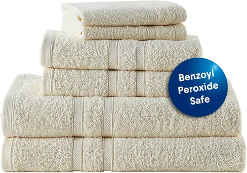 Vista 11 de CLOROX Toallitas de baño 100% algodón aptas para usar blanqueador, de secado rápido (12" x 12"), altamente absorbentes, suaves y ligeras, ideales