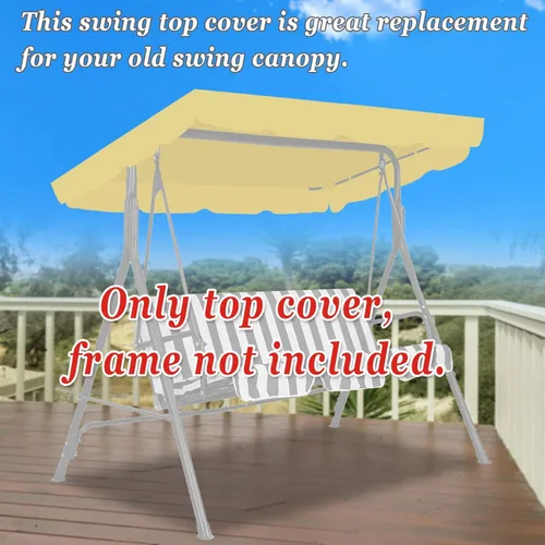 Vista 3 de Strong Camel Cubierta de repuesto para columpio de patio al aire libre (65 x 45 pulgadas, beige)