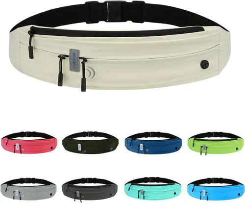 Vista 15 de WATERFLY Riñonera para correr con cinturón de carrera: Corredor Maratón Jogging Riñonera Deportiva Ejercicio Ejercicio Fitness Soporte para Teléfono