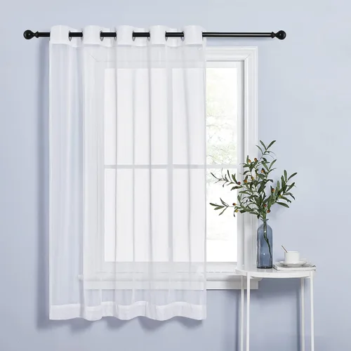 Vista 37 de NICETOWN Cortina transparente para puerta de patio, cortina vertical de gasa, panel de cortina extra ancho, tratamiento de ventana para puerta Gris