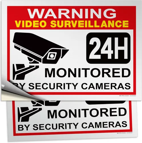 Vista 18 de iSYFIX Señal de advertencia de videovigilancia – 1 paquete de 7 x 6 pulgadas – 100% libre de óxido de aluminio .040, laminado para máxima