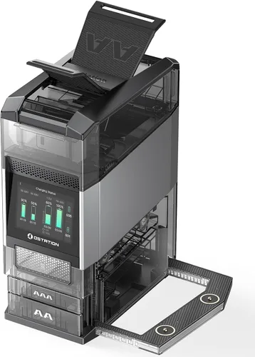 Ostation 2 Pro AA AAA cargador de batería recargable estación de carga, 3 en 1, organizador de cargador inteligente sin polaridad con pantalla