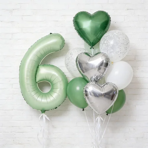 Vista 207 de Globos de 40 pulgadas con números de caramelo, papel de aluminio de helio, globos de látex de Mylar para fiesta de cumpleaños, decoración digital 0
