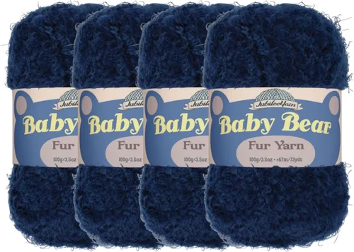 Vista 11 de JubileeYarn - Ovillo de lana de oso de bebé, piel de poliéster, 3.53 onzas/madeja, color blanco, 2 madejas