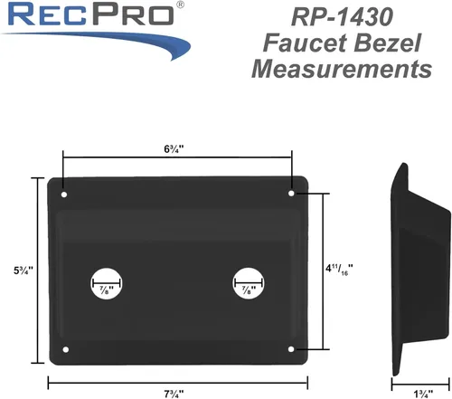 Vista 2 de RecPro Bisel de grifo Cubierta de grifo Stand Off (negro)