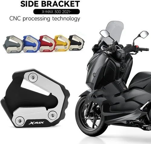 Vista 2 de Motorcycle Side Stand pad Foot Side Stand Extension Enlarger Pads Plate for Y&AMAHA XMAX300 Xmax X-MAX 300 X-MAX300 2021 2022 2023 Motorcycle 03