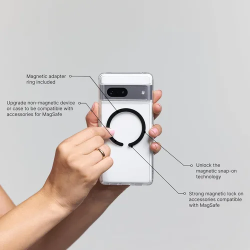 Vista 5 de Amor de corazón blanco delineado en PopSockets negros MagSafe PopGrip para iPhone