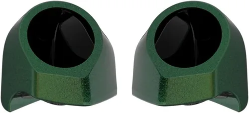 Vista 430 de Advanblack Alpine Green Tour Pack - Paquete de altavoces de 6.5 pulgadas, carcasa de audio trasera, color a juego, ajuste Harley King Tour Pack