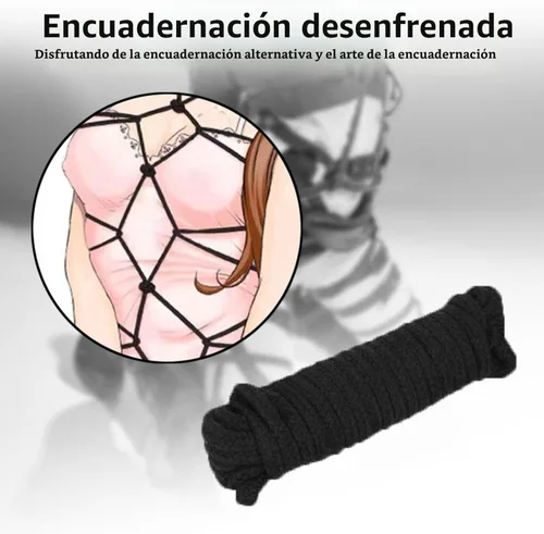 Vista 6 de Kit BDSM de 7 piezas para principiantes, juego de bondage negro para parejas con puños ajustables de muñeca y tobillo, cuello, vendaje de ojos