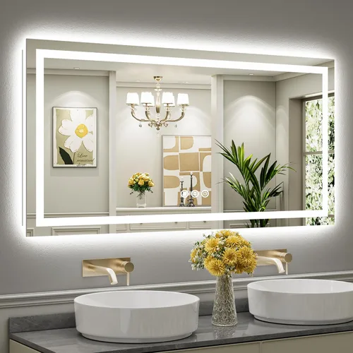 Vista 26 de Briivue Espejo de baño LED de 20 x 28 pulgadas con luces, retroiluminado y frontal iluminado, espejo de tocador de baño con luz antiniebla