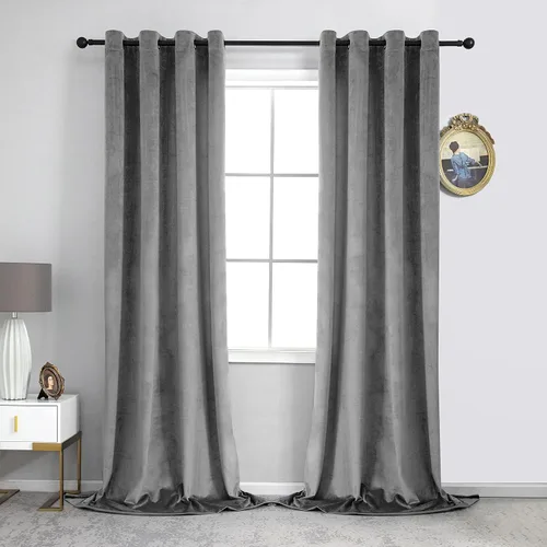 Vista 10 de VANASEE Cortinas de terciopelo marfil de 63 pulgadas de largo, cortinas de oscurecimiento de habitación para dormitorio, tratamiento de ventanas