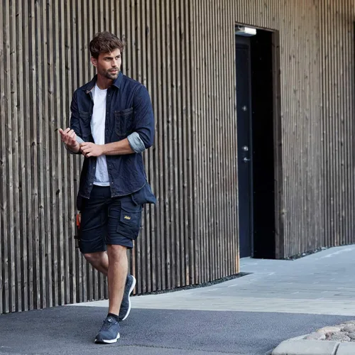 Vista 5 de AllroundWork 6141 - Pantalones cortos de trabajo elásticos con bolsillos para funda