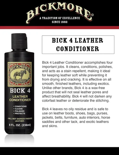 Vista 4 de Bickmore Kit de Cuidado para Botas - Bick 1 Bick 4 & Gard-More - Loción de Limpieza, Suavizante y Protector de Cuero - Para Limpiar, Suavizar