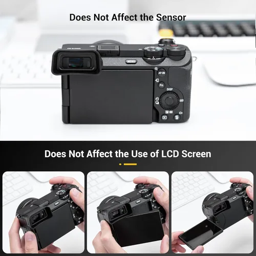Vista 5 de Visor de cámara de silicona suave extendido A6700, especialmente diseñado para Sony A6700 Alpha APS-C sin espejo, reemplaza el visor de Sony