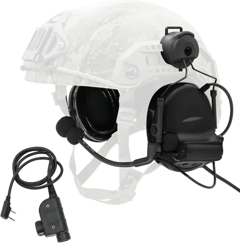 COMTA 2 - Auriculares tácticos tipo casco con U94 PTT de 2 pines, auriculares con cancelación de ruido, para tiro de caza de airsoft
