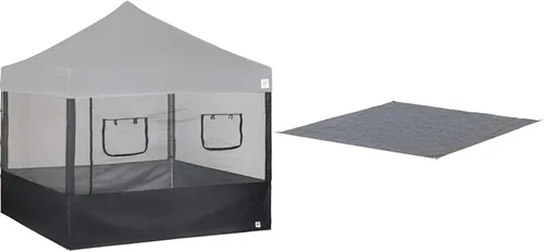 E-Z UP Kit de pared lateral para cabina de alimentos, juego de 4, se adapta a toldo de pierna recta de 10 x 10 pies y EZFP10GY, se adapta a toldos