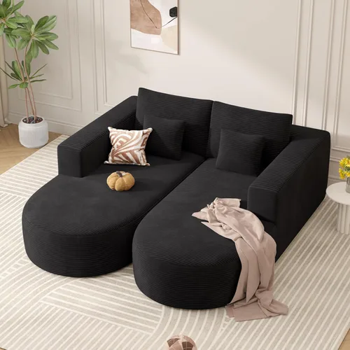Vista 20 de Sofá cama modular, sofás de nube convertibles para sala de estar, 2 tumbonas de pana sin hueso, sofá cama de gran tamaño para dormitorio,