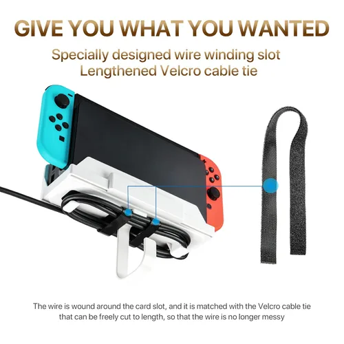 Vista 7 de STORAGBT Wall Mount Stand Bundle for Nintendo Switch, Bracket Holder for Swith & Switch Oled, with Controller Wall Mount, Headphone Holder, Space