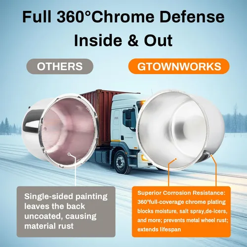 Vista 5 de 4 tapas centrales de rueda de 3.31 pulgadas, tapas centrales de rueda de remolque, orificio central, camión, remolque, RV, SUV, llantas cromadas