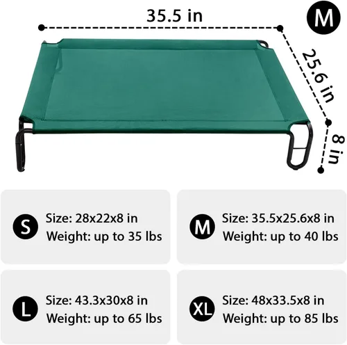 Vista 3 de pettycare Cama elevada para perros para exteriores, camas para perros medianos, cama elevada impermeable para perros, fácil de montar, cama elevada