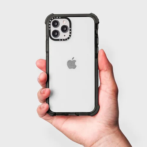 Vista 6 de CASETiFY Katie Benn - Funda Ultra Impact para iPhone 12 Pro Max, diseño de oso de bebé, color negro transparente