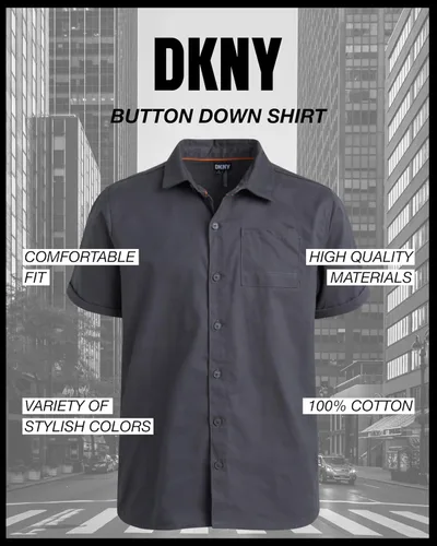 Vista 2 de DKNY Camisa de niño - Camisa de manga corta con botones (talla 8-20)