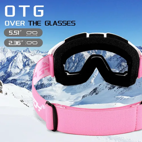 Vista 3 de FEISEDY Ski Goggles, OTG Snow Sport Goggles for Men, Women & Youth B2961 Blanco - Plata Vlt 12%