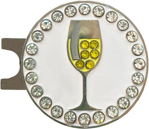 Vista 6 de Giggle Golf Bling “Social Hour” Ball Marker Collection with Hat Clip – Fun Golf Accessories for Women Sparkly Gift for Golf Lovers 19th Hole